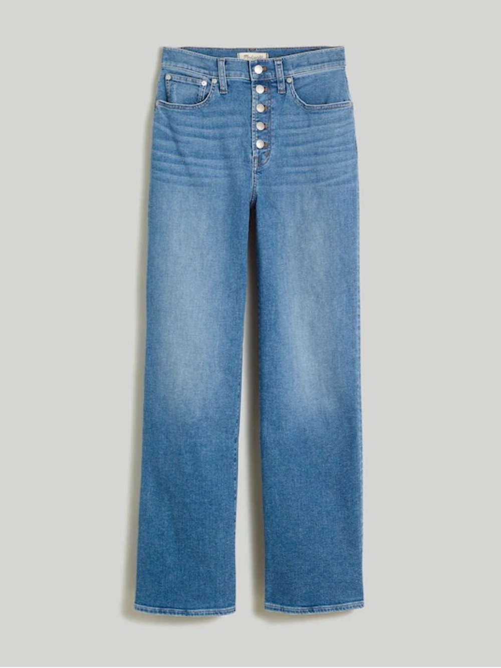 Madewell Perfect Vintage Wide Leg Jeans Womens Size 32 Blue Denim Button Fly